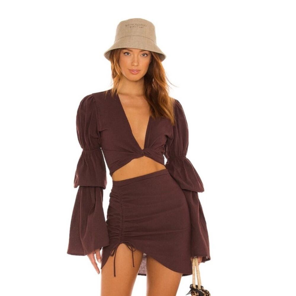 Bananhot X REVOLVE Tie Front top in cocoa